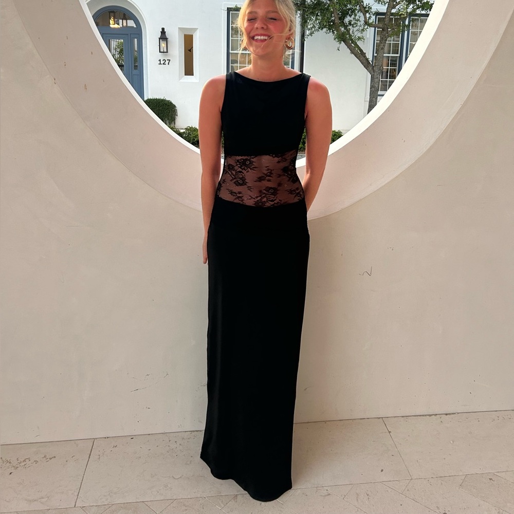 Peppermayo Black Backless Dress